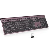 J JOYACCESS Rechargeable Wireless Keyboard, 2.4G Silent Computer Wireless Keyboard, Full Size Wir...