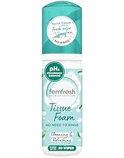 Femfresh Daily Tissue Foam, pH Balancing(*), No-Rinse Intimate Foam for Women, Dermatologically Tested and Vegan, 50 ml