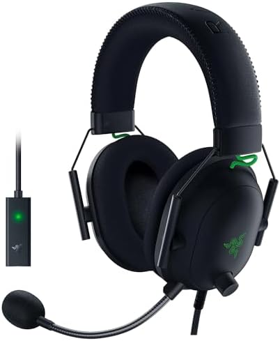 Razer BlackShark V2 Gaming Headset: THX 7.1 Spatial Surround Sound - 50mm Drivers - Detachable Mic - for PC, PS4, PS5, Switch, Xbox One, Xbox Series X|S - 3.5mm Audio Jack & USB DAC - Black