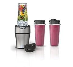 Ninja BN301 Nutri-Blender Plus Compact Personal Blender, 900-Peak-Watt Motor, Frozen Drinks, Smoothies, Sauces & More, (3) …