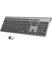 J JOYACCESS Rechargeable Keyboard Wireless Slim and Full-Sized Cordless Keyboard, Wireless Keyboa...