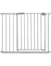 hauck Stop N Safe 2 Barrera Seguridad Niños para Puertas y Escaleras incl. Extension 21 cm - Barandilla Escalera Sin Agujeros - Vallas Infantiles Bebes Seguridad 96 - 101 cm Metal Silver