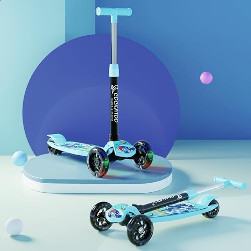 Cockatoo Rat&Cat Series Happy-Hooper Kick Scooter for Kids, Kick Scooter with Led Lights in PVC Wheel, 3 Adjustable Height Sc