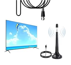 Antena Digital TV Interna Externa Amplificada, Compatível Com Samsung, LG, Philco, APC, Philips, Smart TV, Led, LCD, 3D, Ca…