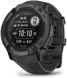 Garmin Instinct 2X Solar, Rugged GPS Smartwatch, Built-in Flashlight, Solar Charging Capability, Multi-Band GNSS, Graphite