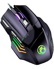 Mouse Gamer Anúbis 7 Botões 32000 DPI Ajustável LED RGB Alta Precisão e Velocidade Jogos Trabalho Estudos Cabo Reforçado Super Rápido Ergonômico Antideslizante Clique Duplo Premium - Preto