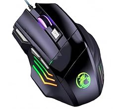 Mouse Gamer Anúbis 7 Botões 32000 DPI Ajustável LED RGB Alta Precisão e Velocidade Jogos Trabalho Estudos Cabo Reforçado Su…