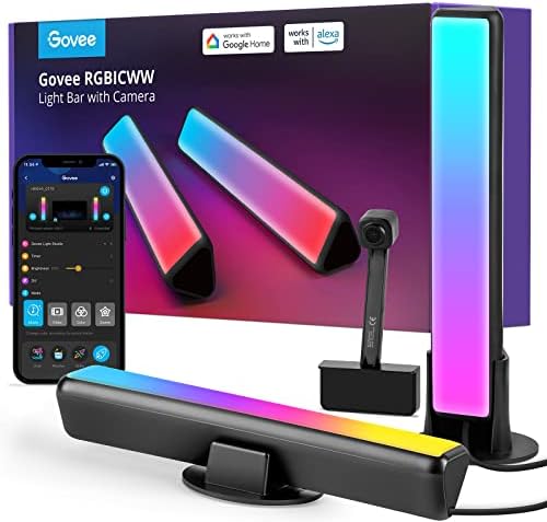 Govee LED Smart Light Bars with Camera, RGBIC Smart Backlights, Music Sync Kit Works with Alexa & Google Assistant, 23 Preset Modes LED Play Light Bar for 27-45 inch Gaming, PC, TV, Room