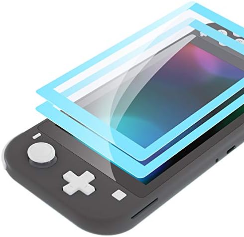 eXtremeRate Pellicola Vetro Temperato per Nintendo Switch Lite,2 Pezzi Protezione Schermo Protettiva per NS Switch Lite-Celeste