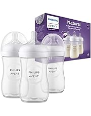 Philips Avent Biberón Natural Response: 3 biberones para bebés recién nacidos de 260 ml, sin BPA, a partir de 1 mes (modelo SCY903/03)