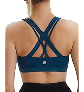 RUNNING GIRL Sports Bra for Women, Medium-High Support Criss-Cross Back Strappy Padded Sports Bra...