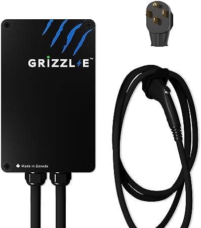 Grizzl-E Classic, Level 2 240V / 40A Electric Vehicle (EV) Charger, UL Certified, Metal Case Enclosure, Indoor/Outdoor Electric Car Fast Wall Charging Station, NEMA 14-50 Plug, Classic Black