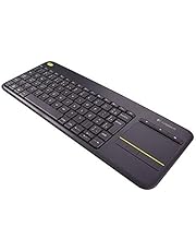 Teclado sem fio Logitech K400 Plus TV com Controle Easy Media e Touchpad Integrado, Conexão USB Unifying e Layout ABNT2