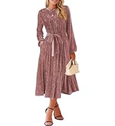 Happy Sailed Women's Velvet Formal Maxi Dress Fall Fashion Lantern Sleeve High Waist A-Line Cockt...