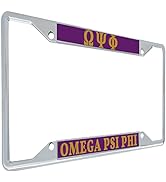 Omega Psi Phi Metal License Plate Frame for Front or Back of Car Sigma (Metal - Standard)