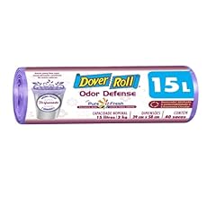 Dover-Roll Odor Defense 15L Lilás, com 40 Sacos para Lixo