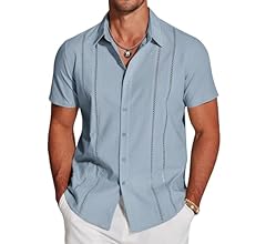 Camisa de manga corta con botones para hombre, estilo informal de verano y playa