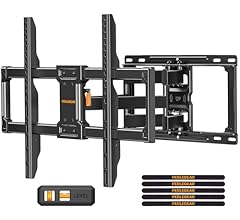 Perlegear UL Listed Full Motion TV Wall Mount for Most 42–84 inch Flat Curved TVs up to 132 lbs, 12″/16″ Wood Studs, Bracke…