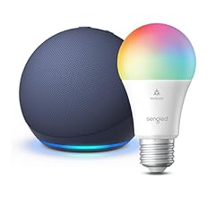 Echo Dot (5th Gen) | Deep Sea Blue with Sengled Smart Color Bulb