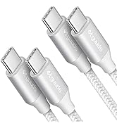 etguuds White USB C to USB C Cable [3ft, 2-Pack], 60W Fast Charging Type C to Type C Charger Cabl...