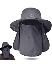 MCSWKEY Sombreros de Pesca, Sombrero para el Sol con Proteccion para Cuello y Cara Unisex, Sombrero de Sol para Hombre con Protección UPF 50+, Transpirable Gorra de Pescador para Pesca, Senderismo