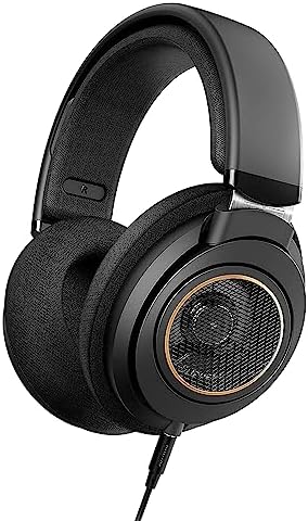 Philips New SHP9600 Wired, Over-Ear, Headphones, Comfort Fit, Open-Back 50 mm Neodymium Drivers (SHP9600/00) - Black