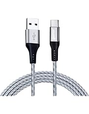 Geonav Cabo USB-C (tipo C) para USB, carregamento rápido, nylon trançado, 1,5MT, UCC06, Cinza/Branco