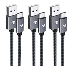 RAMPOW Cable USB C, Cable USB C Charge Rapide [1M+1M+2M/Lot de 3], USB C vers USB QC3.0, Cable iPhone 16 Cable iPhone 15 Ny…