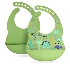 LAUTOKI - Babero silicona bebe - Pack 2 Babero silicona - Baberos bebe impermeables - Baberos bebe - Babete impermeável beb…