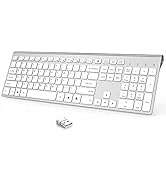 J JOYACCESS Wireless Keyboard for Laptop, Rechargeable Silent Wireless Keyboard, 2.4G Slim Wirele...