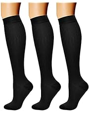 Compression Socks (3 Pairs) 15-20 mmhg is BEST Athletic &amp; Medical for Men &amp; Women, Running, Flight, Travel, Nurses,Edema