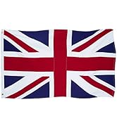 Homissor British Flag 3x5 Union Jack England Flags Embroidered Sewn Stripes United Kingdom UK Fla...