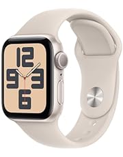 Apple Watch SE (2e generatie, 2023) (GPS 40 mm) Smartwatch - Kast van sterrenlicht aluminium - Sterrenlicht sportbandje S/M. Conditie en slaap bijhouden, ongelukdetectie, hartritme monitoren