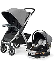 Chicco Bravo 3-in-1 Trio Travel System, Quick-Fold Stroller with KeyFit 30 Infant Car Seat and base | Camden/Black