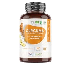 Curcuma Bio Gélules 1520mg Par Portion - 180 Gélules Vegan (3 Mois) - Avec Gingembre et Poivre Noir - Certifié Agriculture …