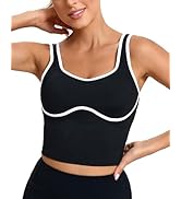 RUNNING GIRL Sports Bras for Women,Longline Workout Crop Tank Tops Padded with Built in Shelf Pad...