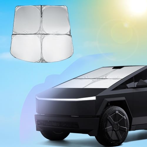 SXCY for 2024 Tesla Cybertruck Windshield Sunshade for Tesla Cybertruck 2024 Accessories 2024 Cybertruck Sunshade Foldable Sun Shield 2024 Cybertruck Sun Shade Sun Protector Block UV Rays