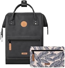 CABAIA - Modèle Le Havre - Sac à dos avec 2 poches - Déperlant et Garantie à vie - Elegant pour Homme et Femme