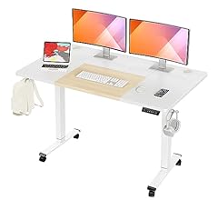 MOUNTUP 55x28 Inches Electric Height Adjustable Standing Desk, Sit Stand Desk with Memory Controller, Ergonomic Stand Up De…