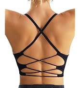 RUNNING GIRL Sports Bras for Women,Sexy Crisscross Back Seamless Padded Sports Bra Medium Support...