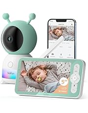 BOIFUN 2K 5&#34; Camara Vigilancia Bebe, Luz Nocturna Colorida, Rotación de 360° con App Movil, Monitoreo de Movimiento y Seguimiento Automático, Alarma de Área Personalizada, Zoom 4X, VOX