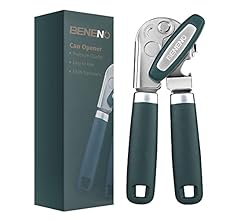 Can Opener Manual with Magnet and Sharp Blade Smooth Edge, Handheld Openers with Big Effort-Saving Knob, Can Opener with Mu…