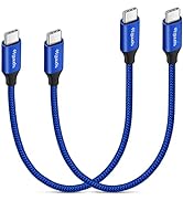 USB C to USB C Cable Short, [1ft 2-Pack] etguuds 60W Fast Charging Type-C Charger Cord Compatible...