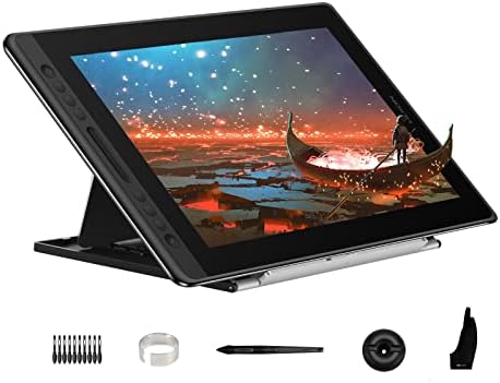 HUION KAMVAS Pro 16 Drawing Tablet with Screen, 15.6 inch Pen Display Anti-Glare Glass 6 Shortcut Keys Adjustable Stand, Graphics Tablet for Drawing, Writing, Design, Work with Windows, Mac and Linux