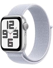 Apple Watch SE (2nd Gen) [GPS 40mm] Smartwatch with Aluminum Case with Silver Sport Loop. Fitness &amp; Sleep Tracker, Crash Detection, Heart Rate Monitor, Retina Display, Carbon Neutral