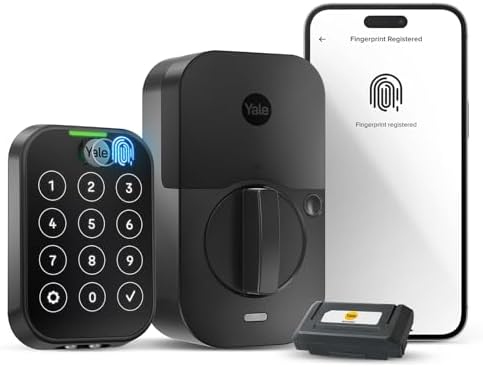 Yale Assure Lock 2 Touch Deadbolt, Black Suede Smart Keyless Entry Door Lock with Wi-Fi Connected Touch Keypad and Fingerprint Scanner, YRD450-F-WF1-BSP