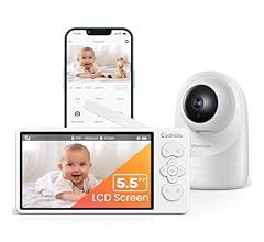 Codnida 5,5'' Camara Vigilancia Bebe LCD Pantalla, 3MP Vigilabebes con Camara con VOX, PTZ, Monitoreo de Movimiento, Audio …