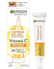 Garnier Express Aclara Crema de Ojos para Reducción Ojeras con Vitamina C + Niacinamida + Cafeína, 15 ml