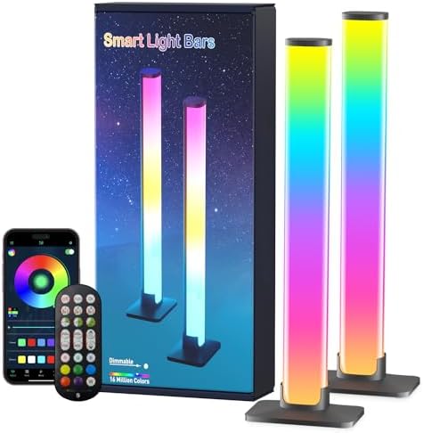 Barhootao RGB Light Bar,Smart LED Light Bar for Room,16 Million Colors,Three Control Modes,Dynamic Music Sync Mode,213 Preset Modes,USB Interface（Without Adapter）