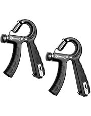 Monaeco 2 Packs Hand Grip Strengthener, Forearm Trainer Gripper for Strength with Adjustable Stress 5-60KG（11-132Lbs）, Hold Squeezer Exerciser for Low Arm, Finger, Plam &amp; Wrist Power Reinforcer.